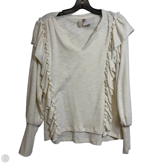 Top Long Sleeve By Pilcro In Ivory, Size: S