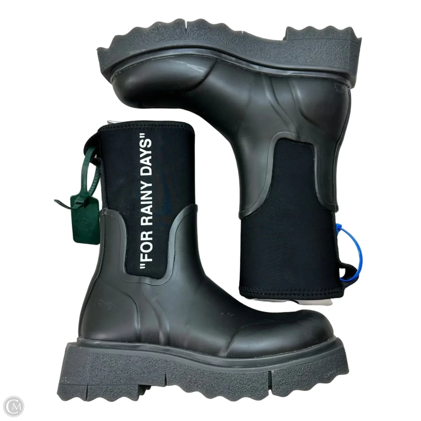 REDUCED/Final Sale: Sponge rubber rain Boot Luxury Designer By Off-white In Black