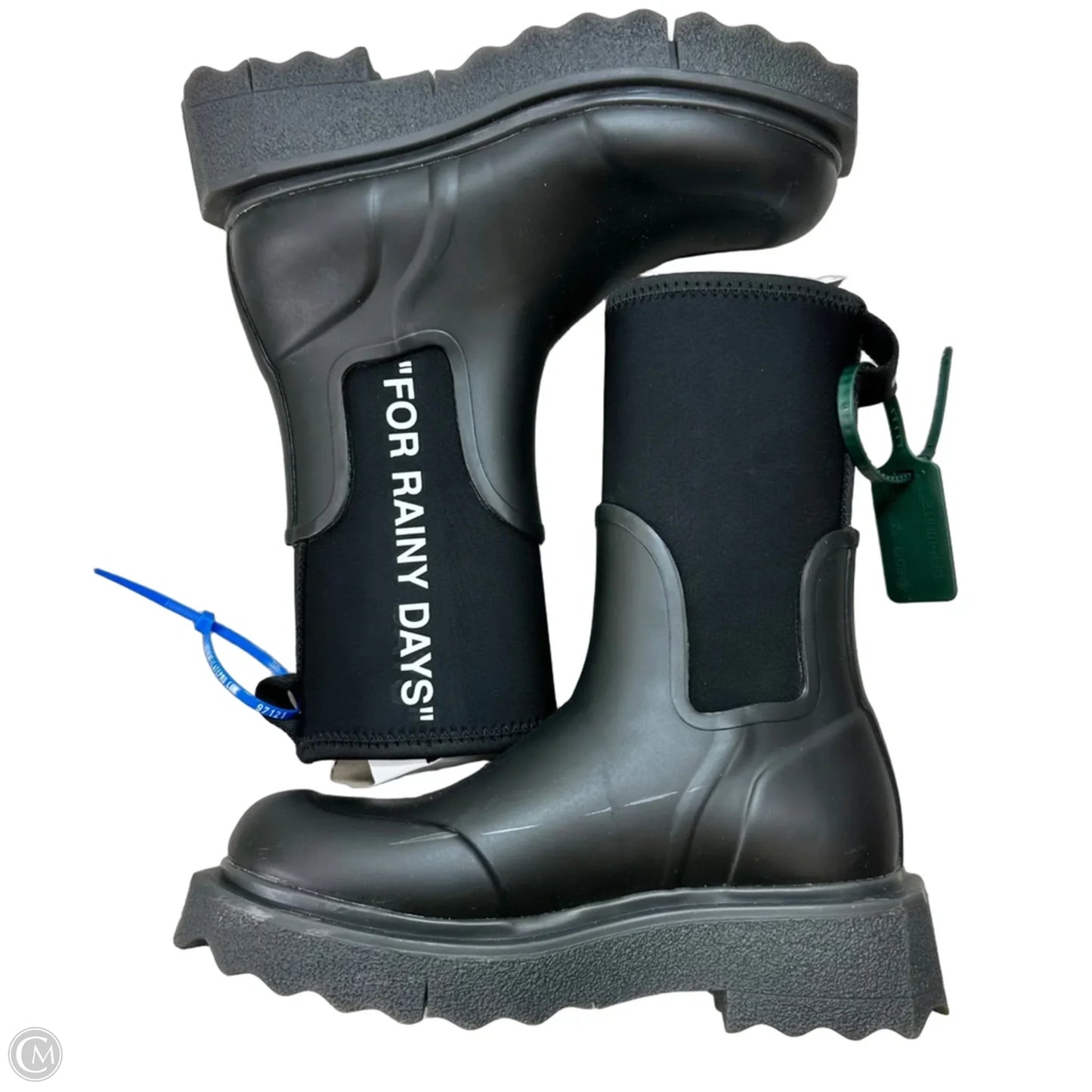 REDUCED/Final Sale: Sponge rubber rain Boot Luxury Designer By Off-white In Black