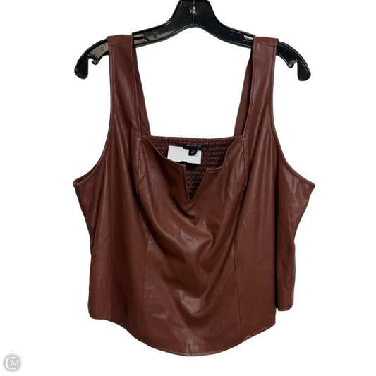 Top Sleeveless By Torrid In Brown, Size: 2x