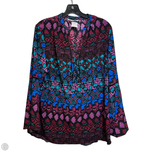 Top Long Sleeve By Nygard Peter In Multi-colored, Size: 1x