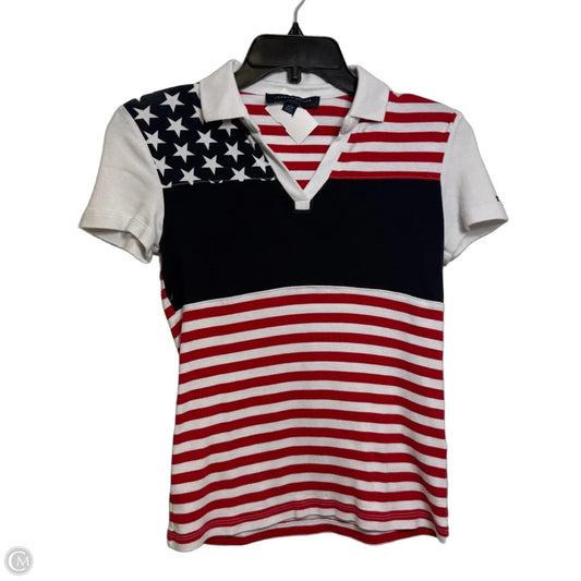Top Short Sleeve By Tommy Hilfiger In Blue Red & White, Size: Xs