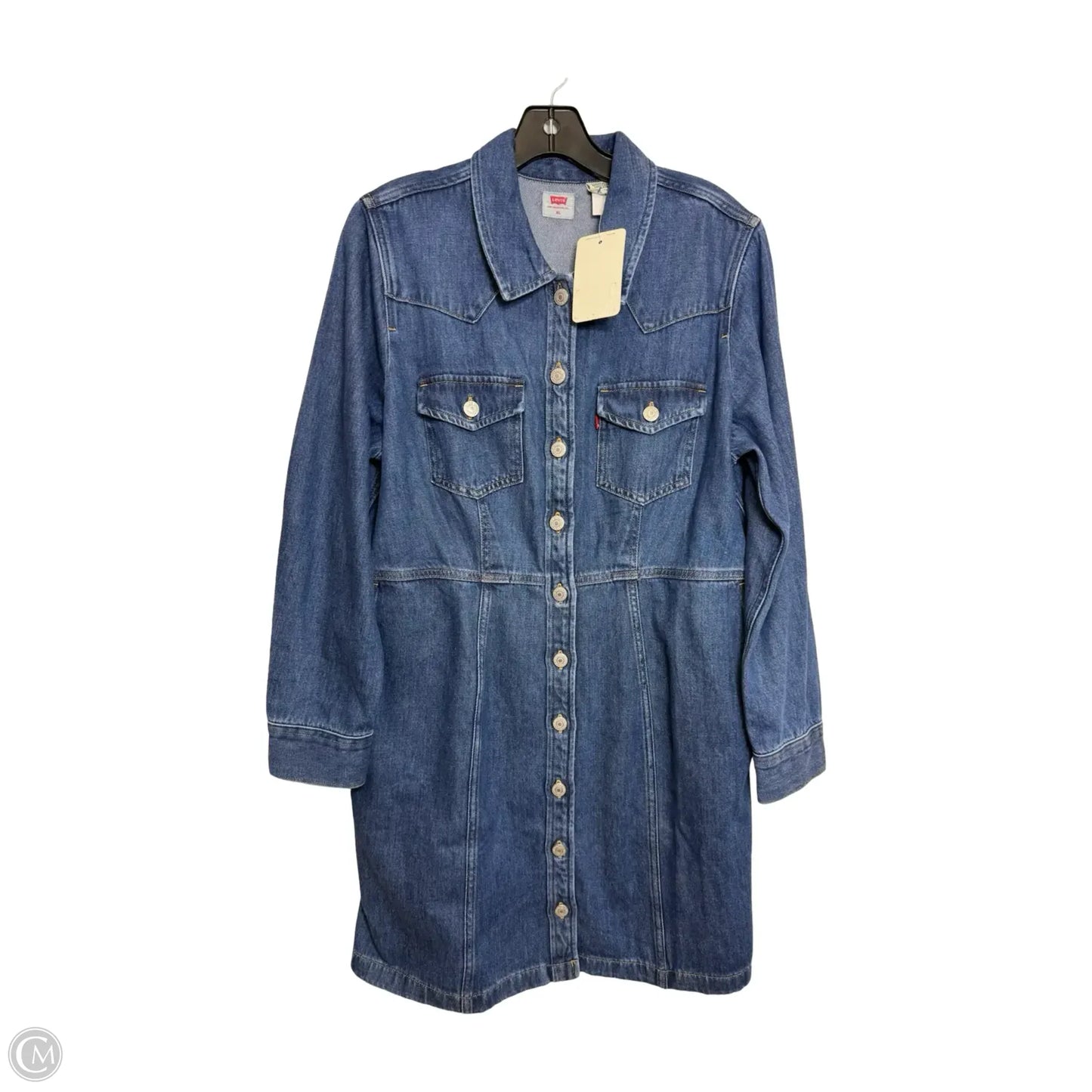 Dress Casual Short By Levis In Blue Denim, Size: Xl