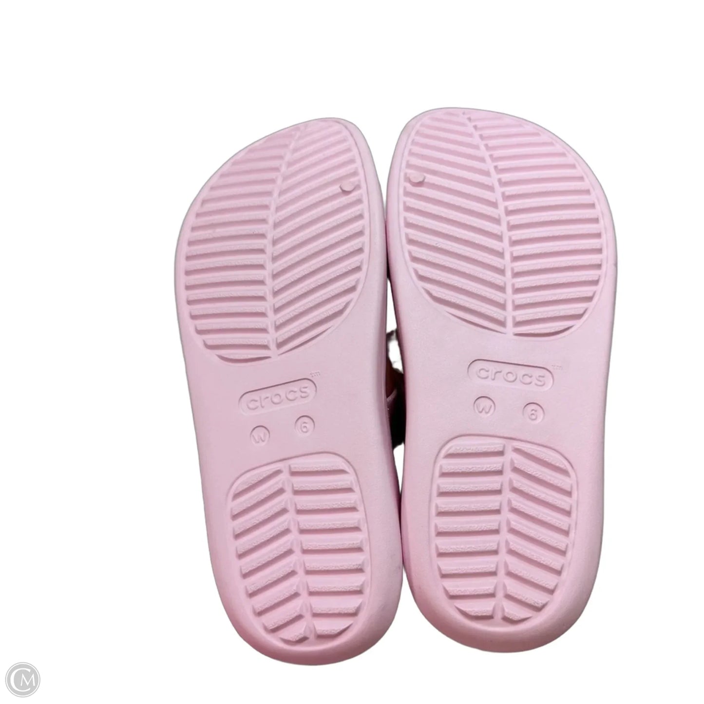 Sandals Flats By Crocs In Pink, Size: 6
