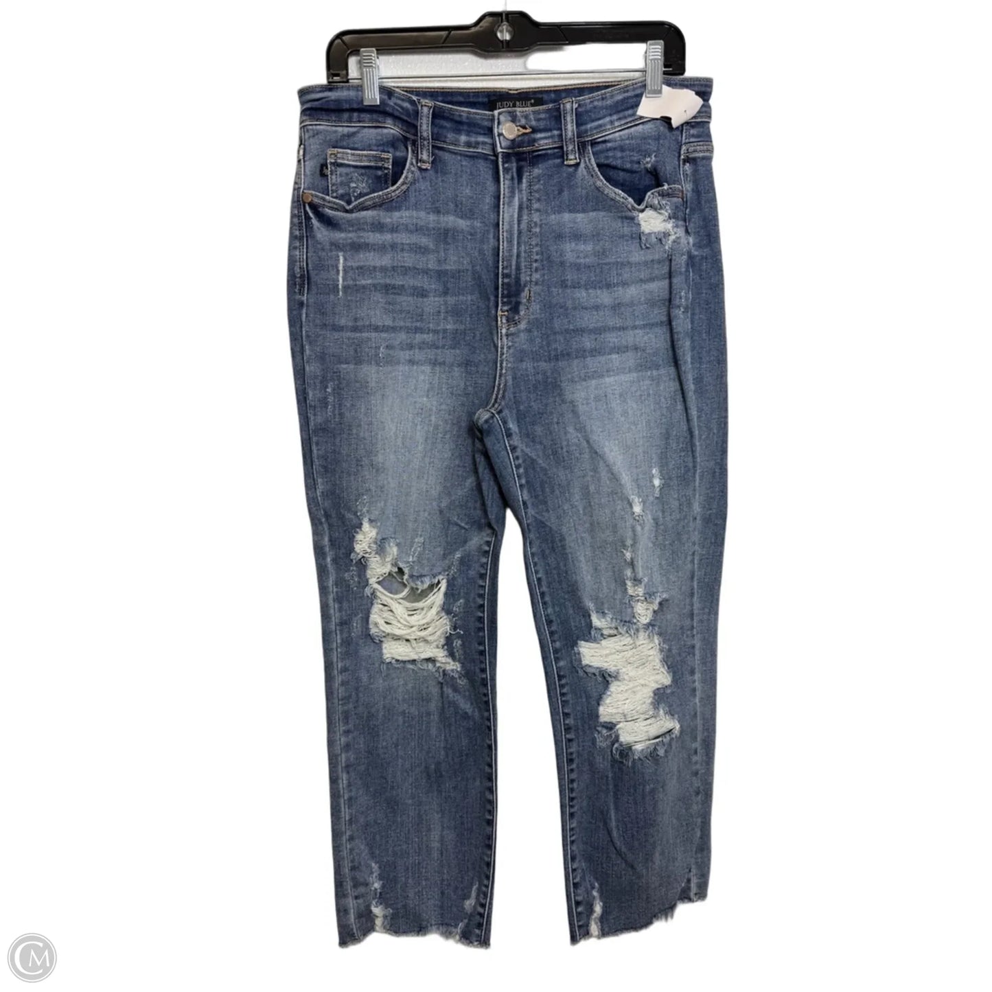 Jeans Cropped By Judy Blue In Blue Denim, Size: 10