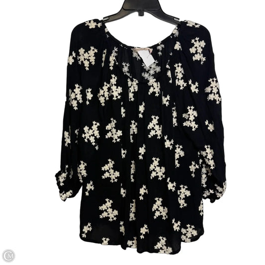 Top 3/4 Sleeve By Soft Surroundings In Black, Size: L