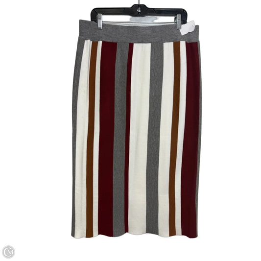 Skirt Midi By Clothes Mentor In Striped Pattern, Size: L