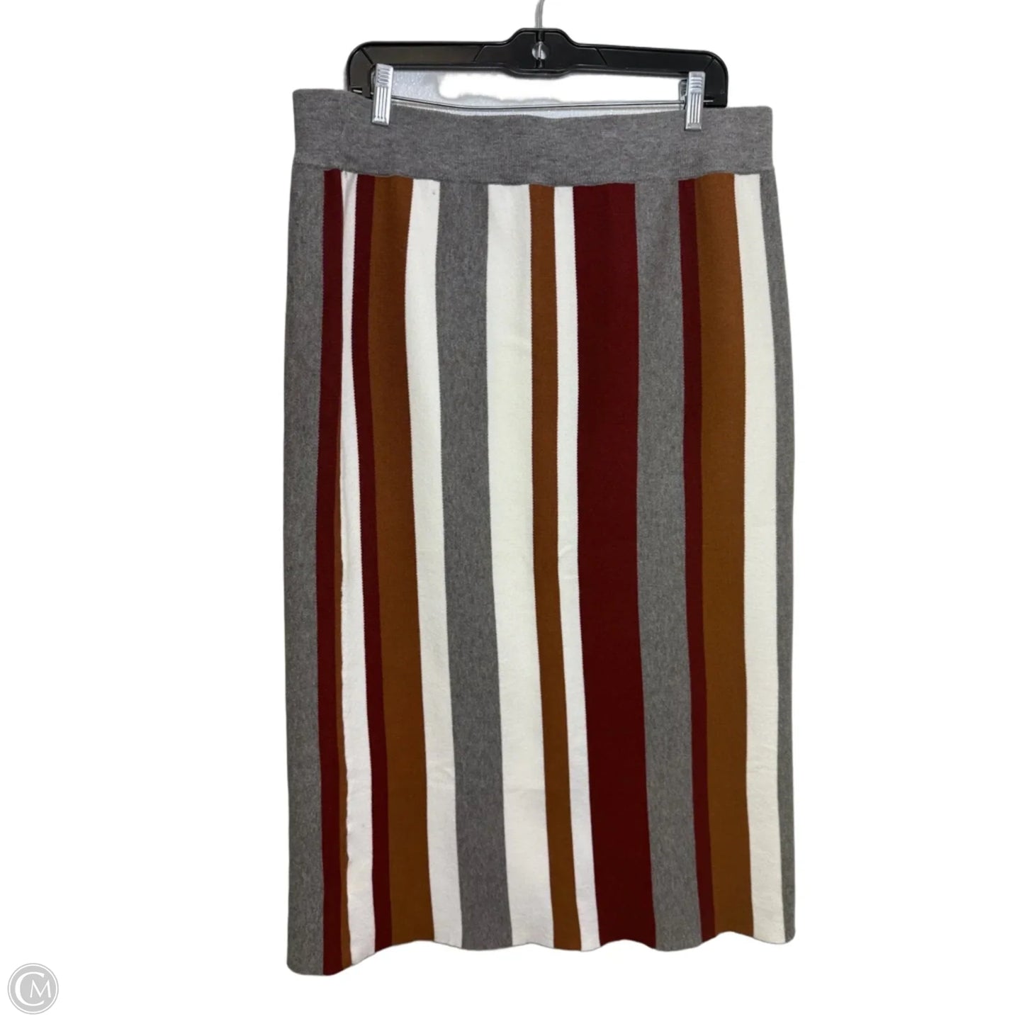 Skirt Midi By Clothes Mentor In Striped Pattern, Size: L