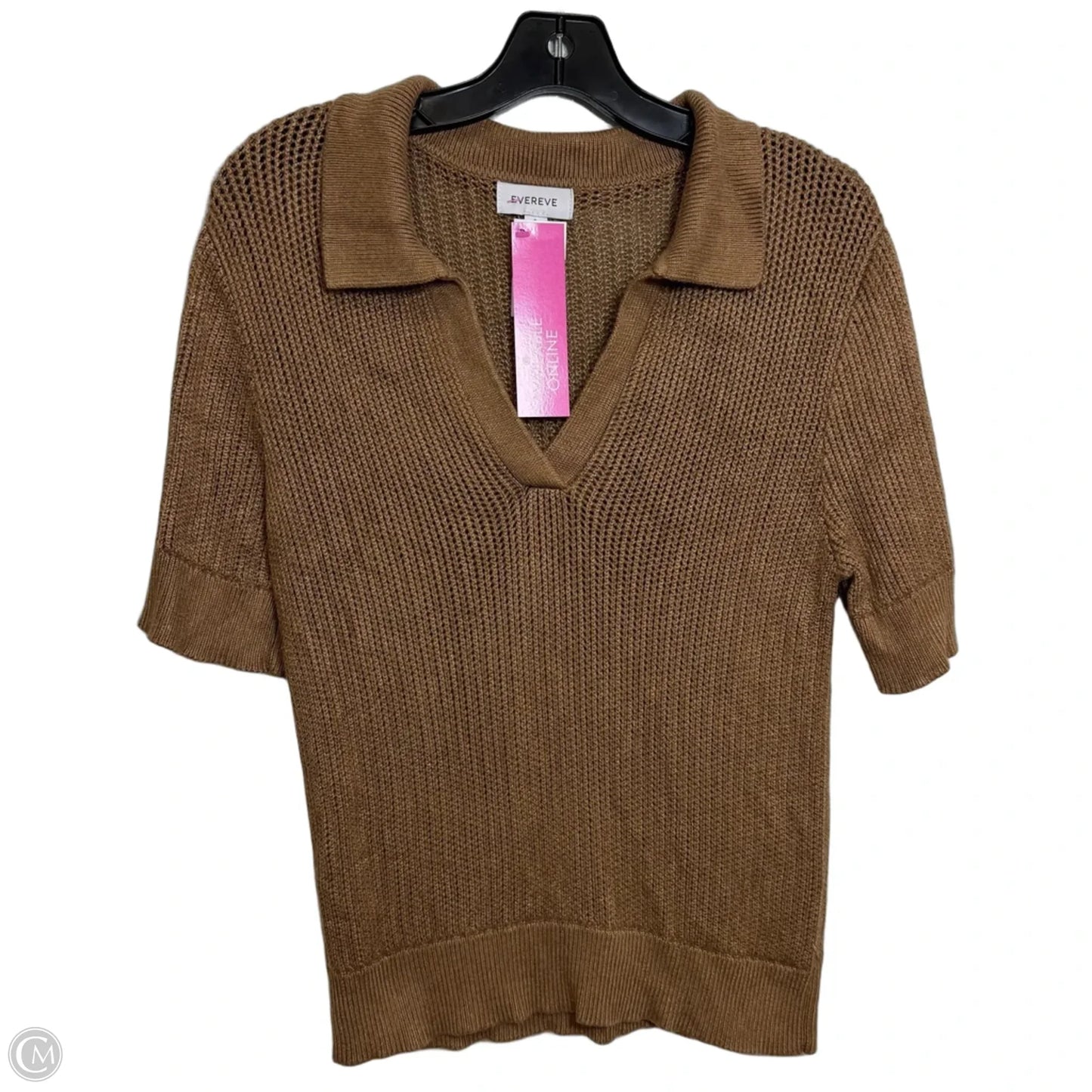 Sweater Short Sleeve By Evereve In Brown, Size: S