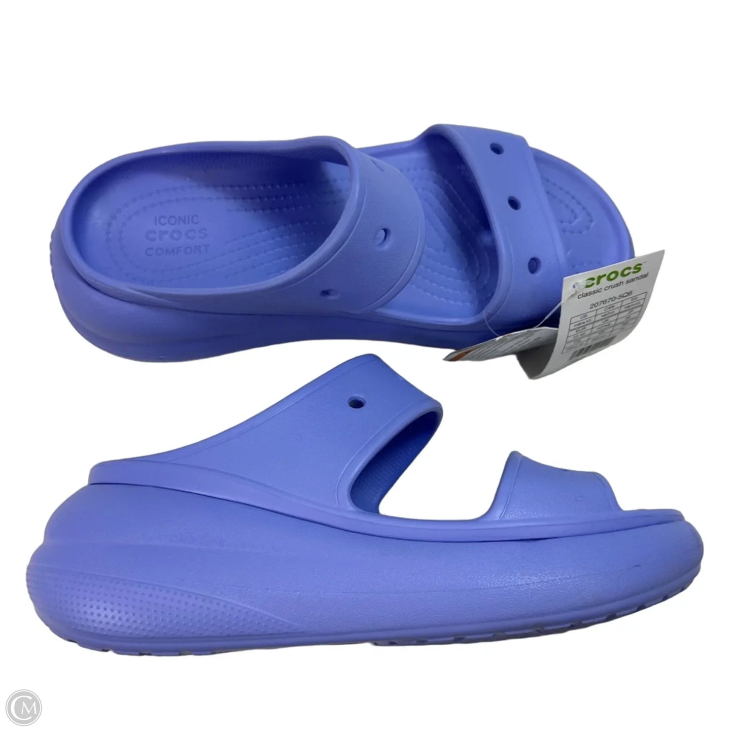 Sandals Heels Platform By Crocs In Purple, Size: 10