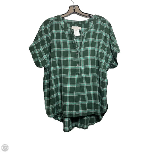 Top Short Sleeve By Loft In Green, Size: L