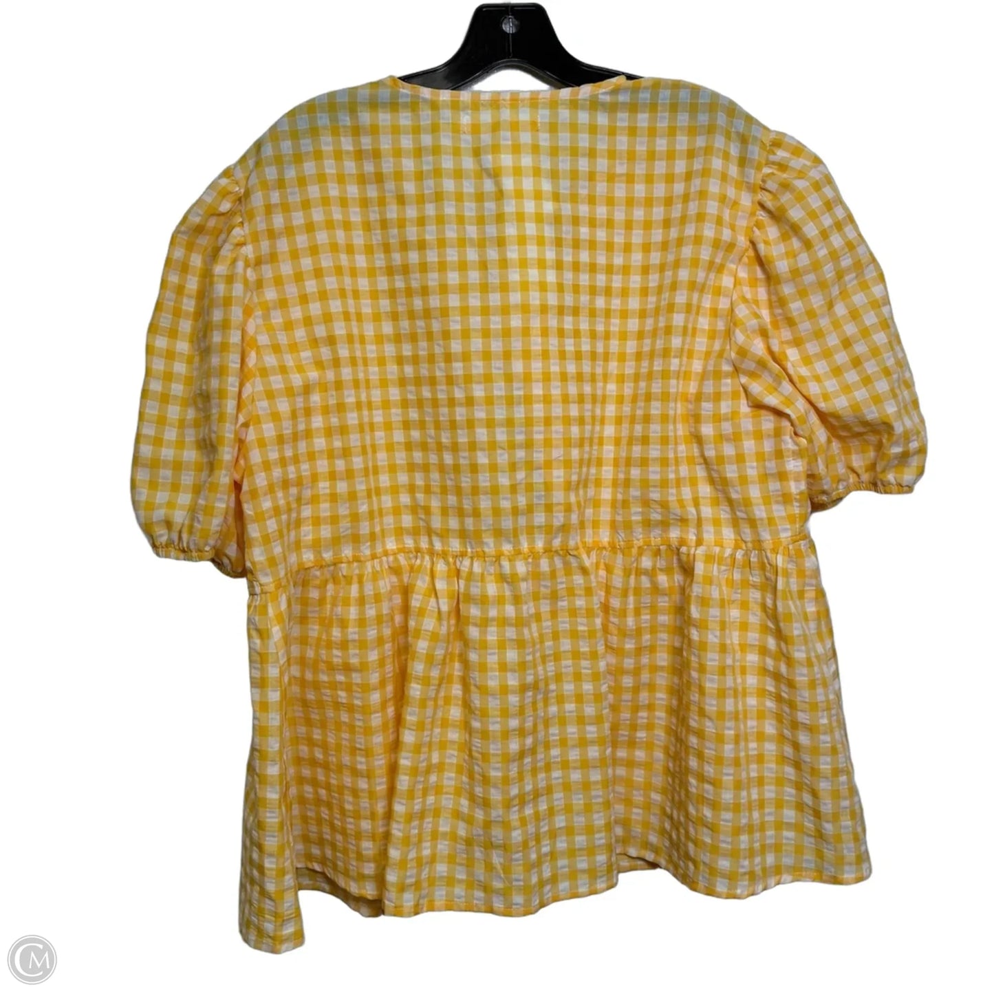 Top Short Sleeve By Clothes Mentor In Yellow, Size: Xl