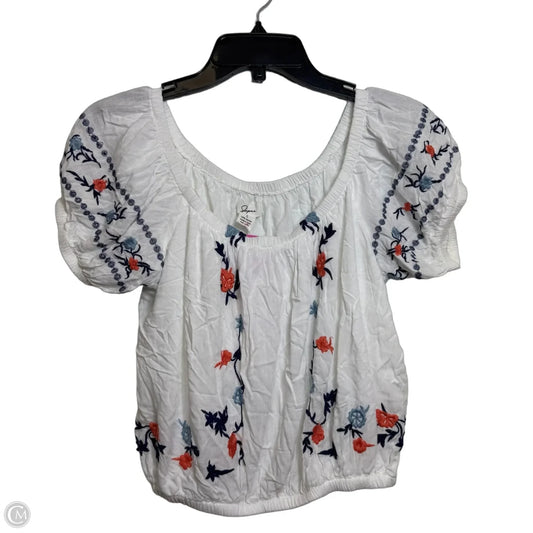 Top Short Sleeve By Japna In White, Size: L