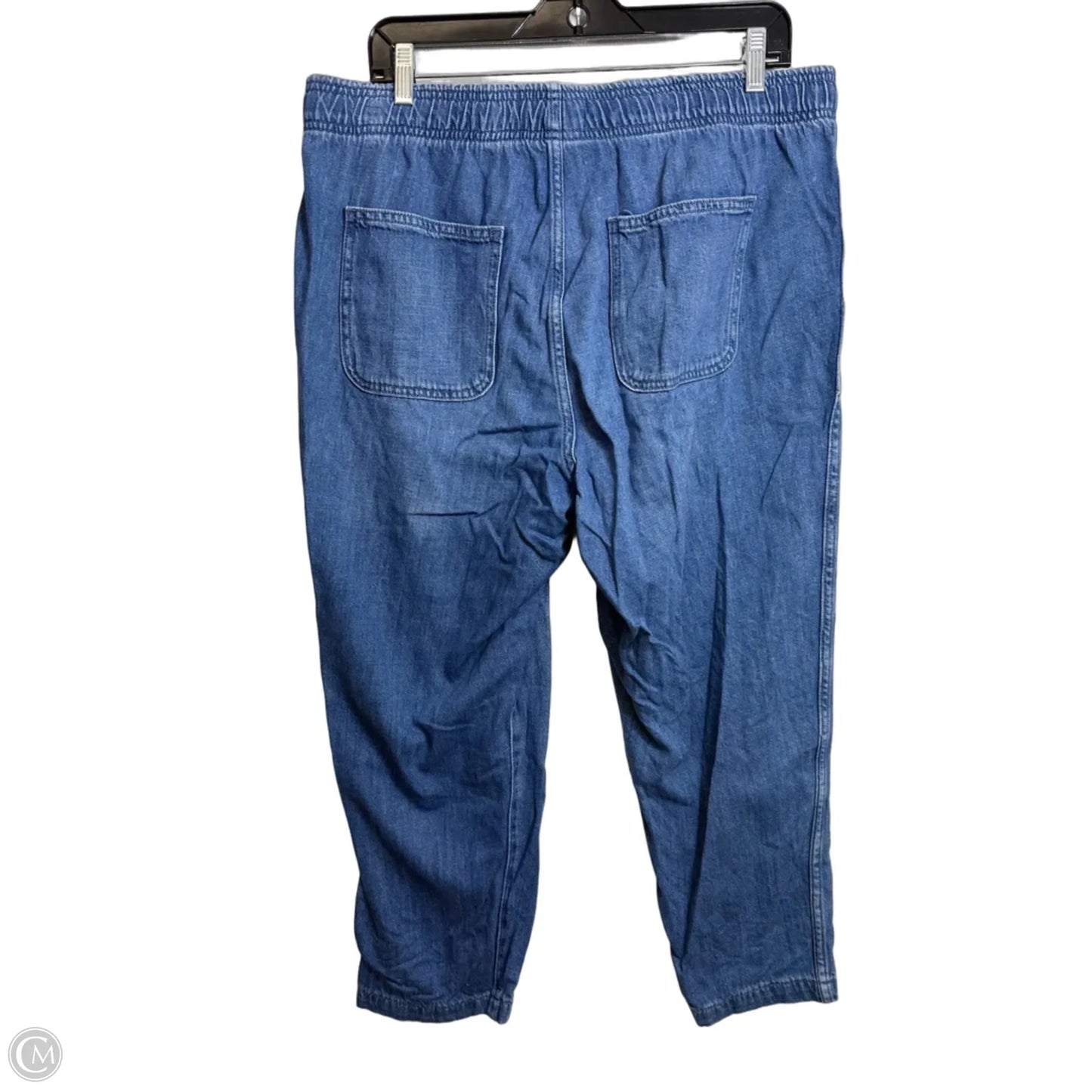Jeans Cropped By Gap In Blue Denim, Size: L
