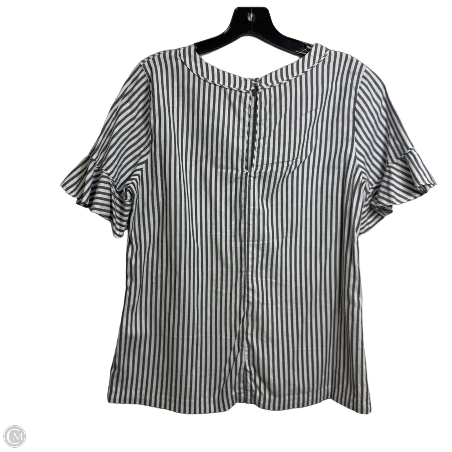 Top Short Sleeve By Banana Republic In Striped Pattern, Size: M