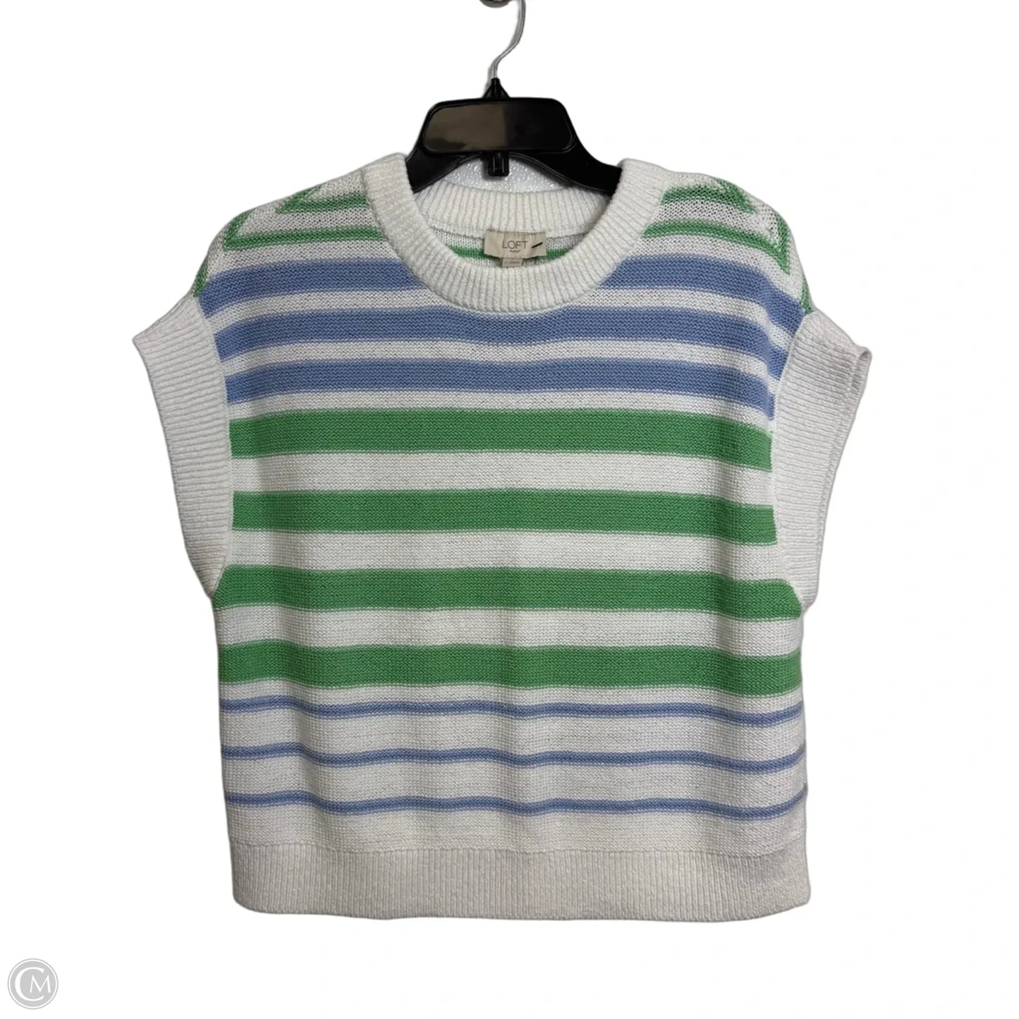 Top Sleeveless By Loft In Striped Pattern, Size: L