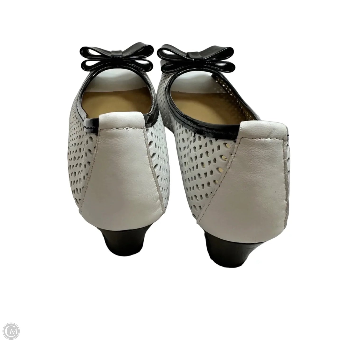 Shoes Heels Wedge By Vaneli In Black & White, Size: 8.5