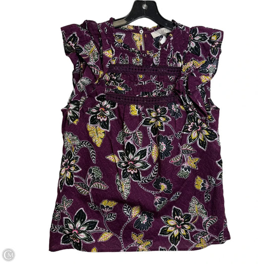 Top Sleeveless By Loft In Purple, Size: M