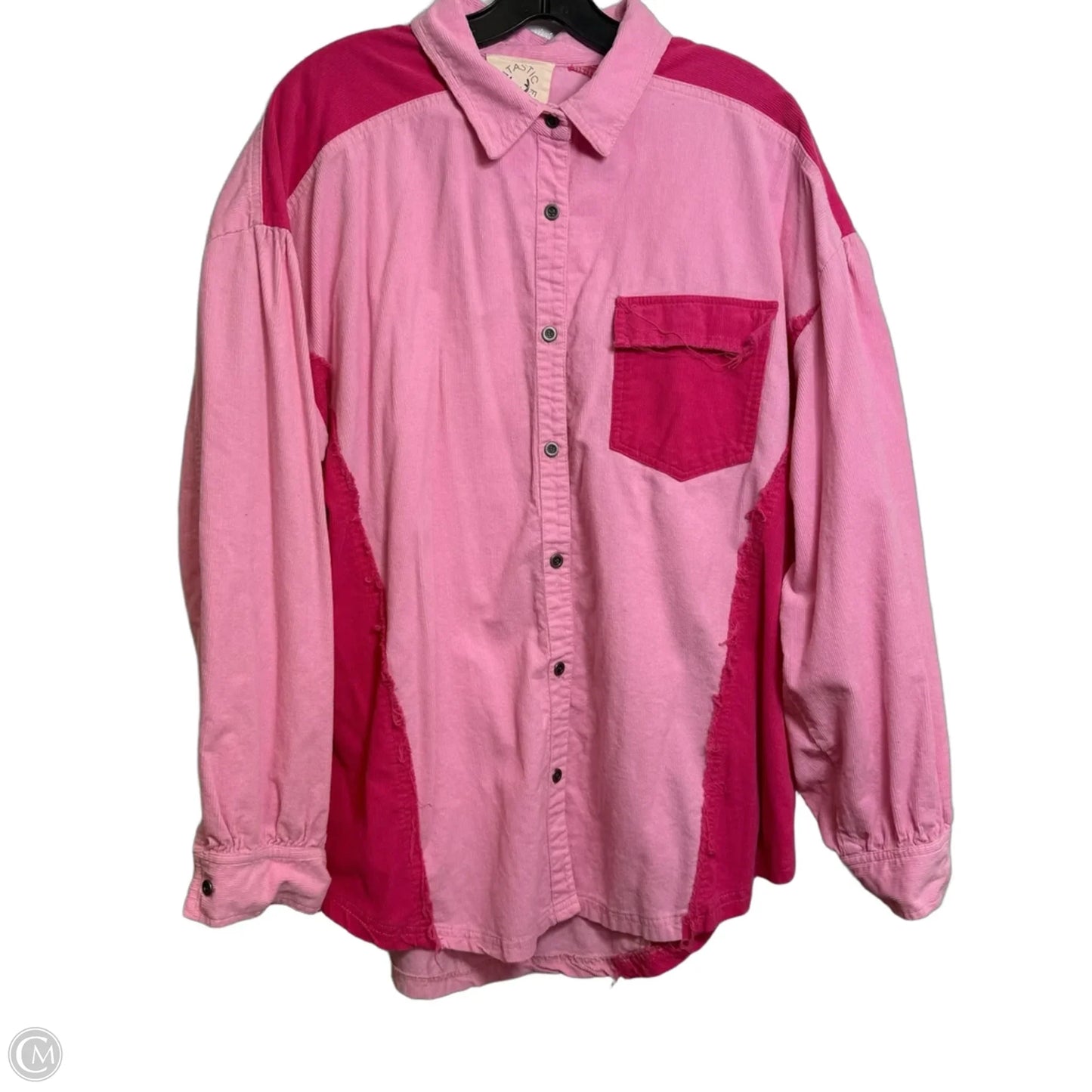 Jacket Shirt By Fantastic Fawn In Pink, Size: L