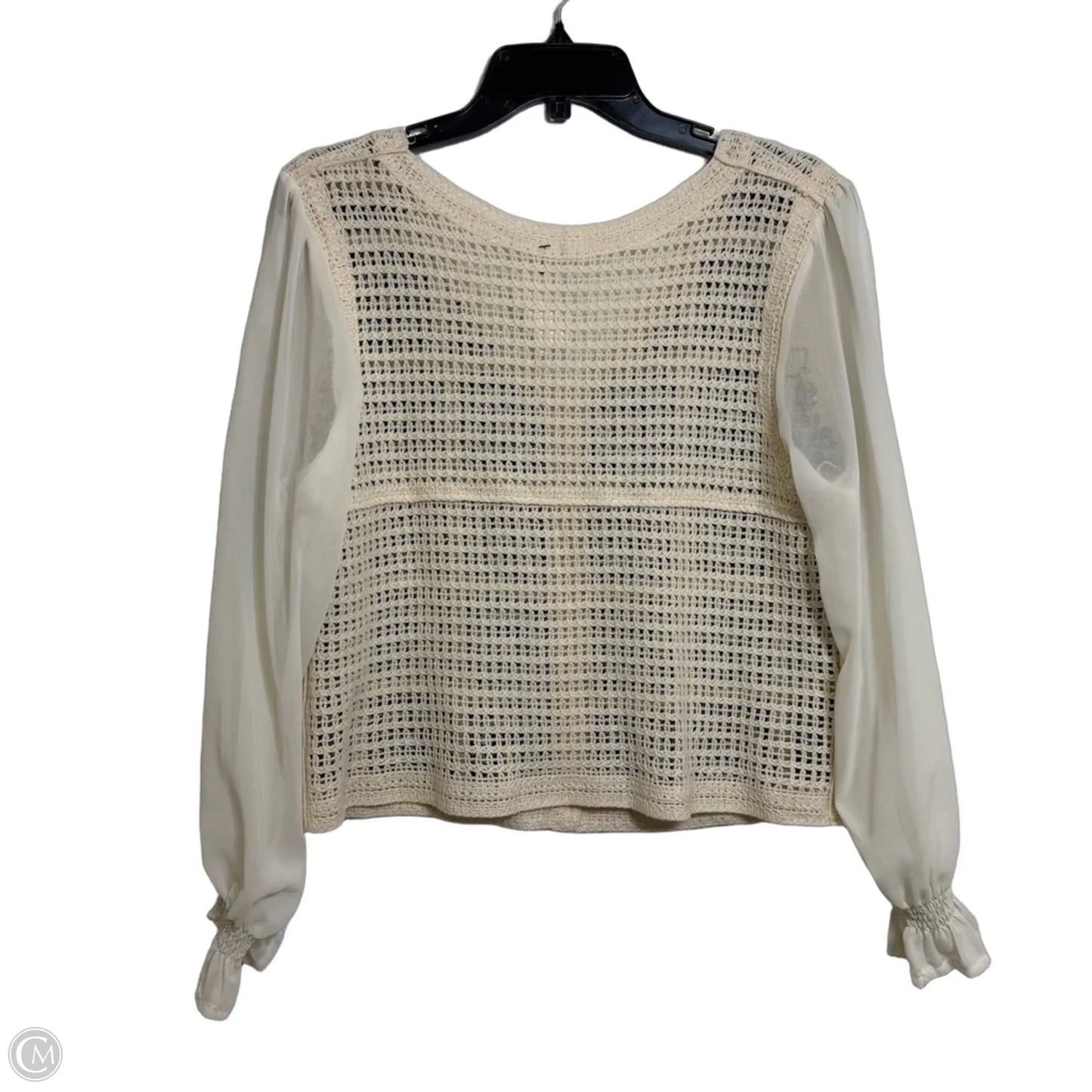 Top Long Sleeve By Clothes Mentor In Ivory, Size: M