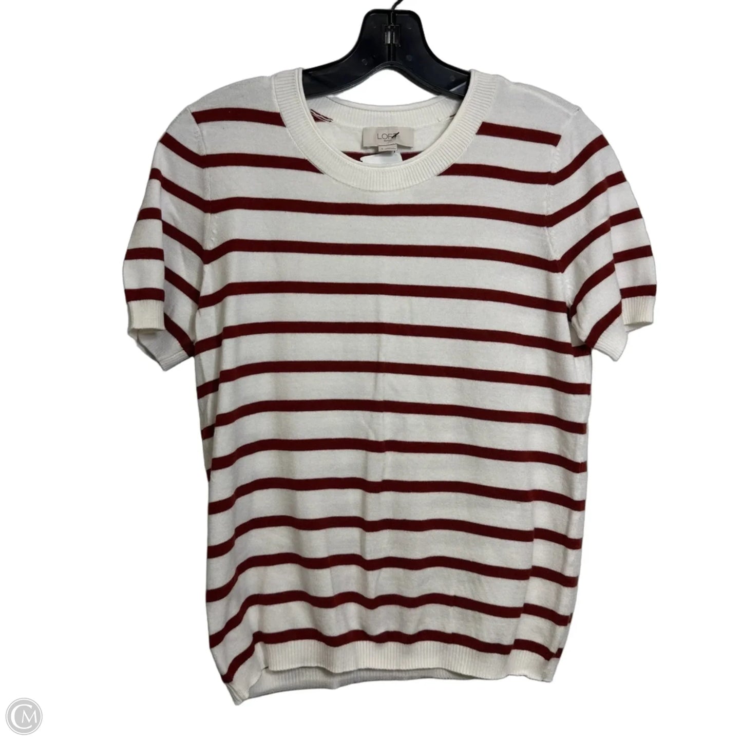Top Short Sleeve By Loft In Striped Pattern, Size: S