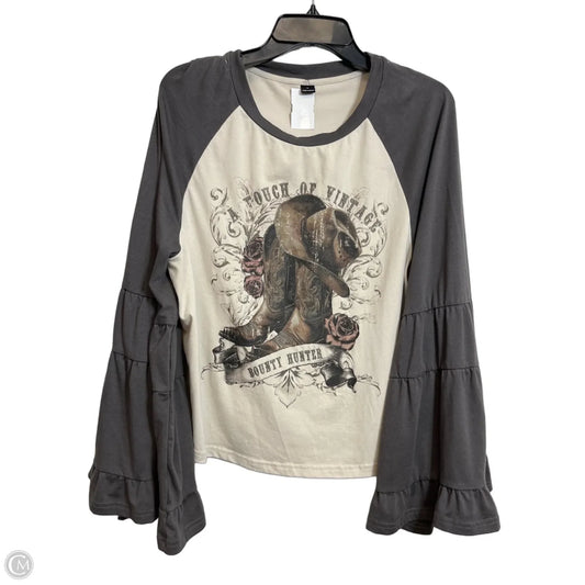 Top Long Sleeve By Shein In Ivory, Size: L