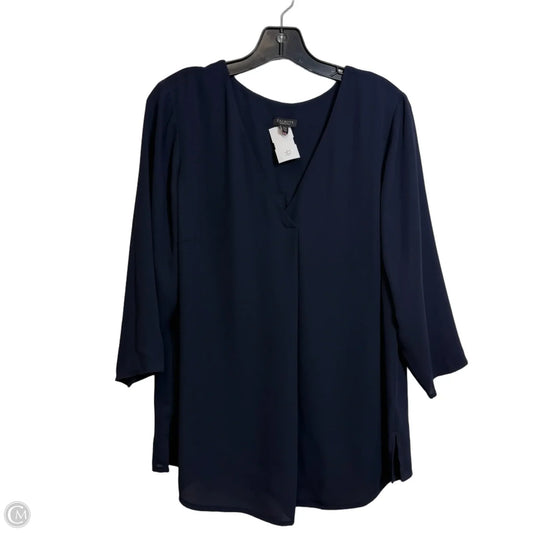 Top 3/4 Sleeve By Talbots In Navy, Size: 1x