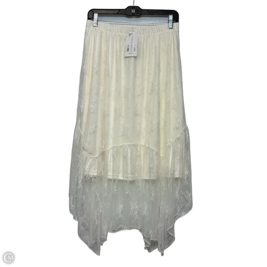 Skirt Midi By Clothes Mentor In Ivory, Size: L