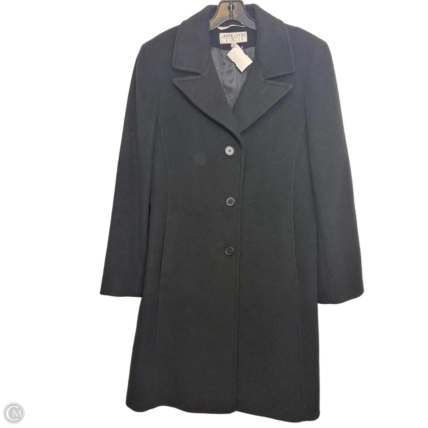 Coat Wool By Larry Levine In Black, Size: 10