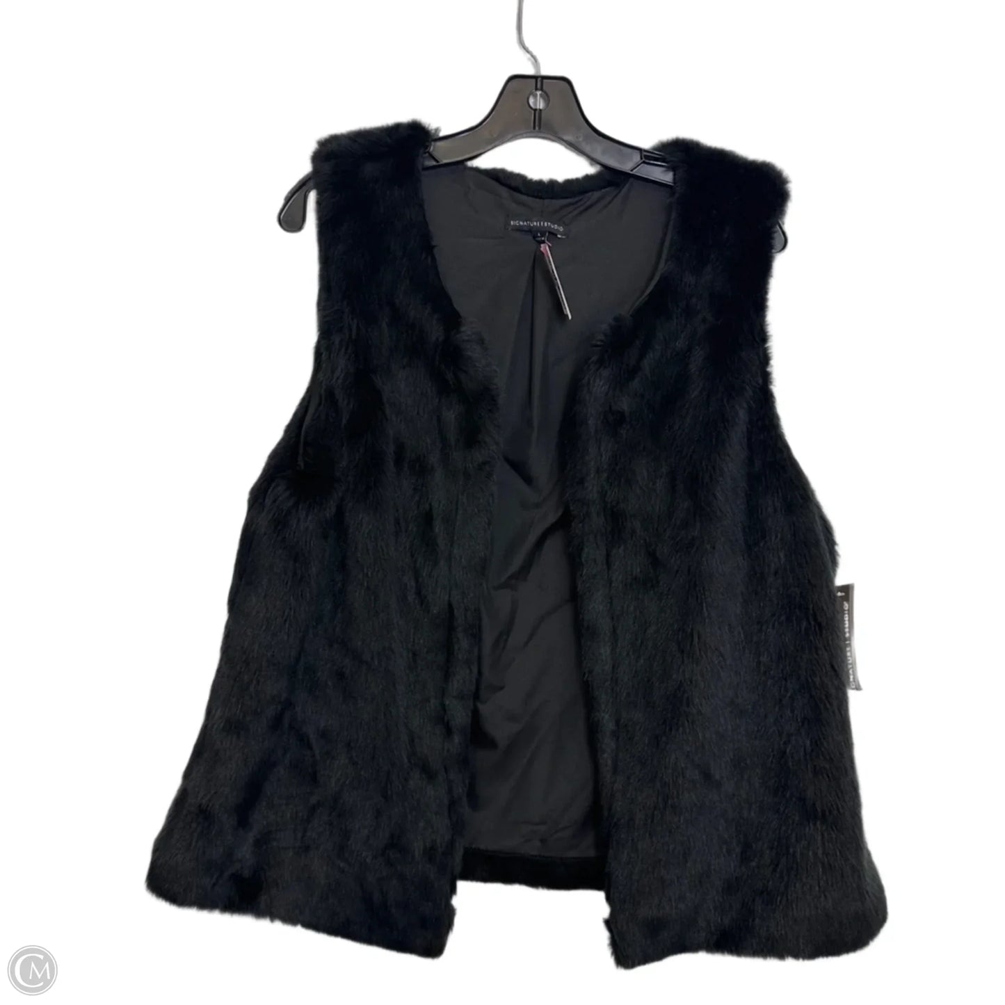 Vest Faux Fur & Sherpa By Signature Studio In Black, Size: L