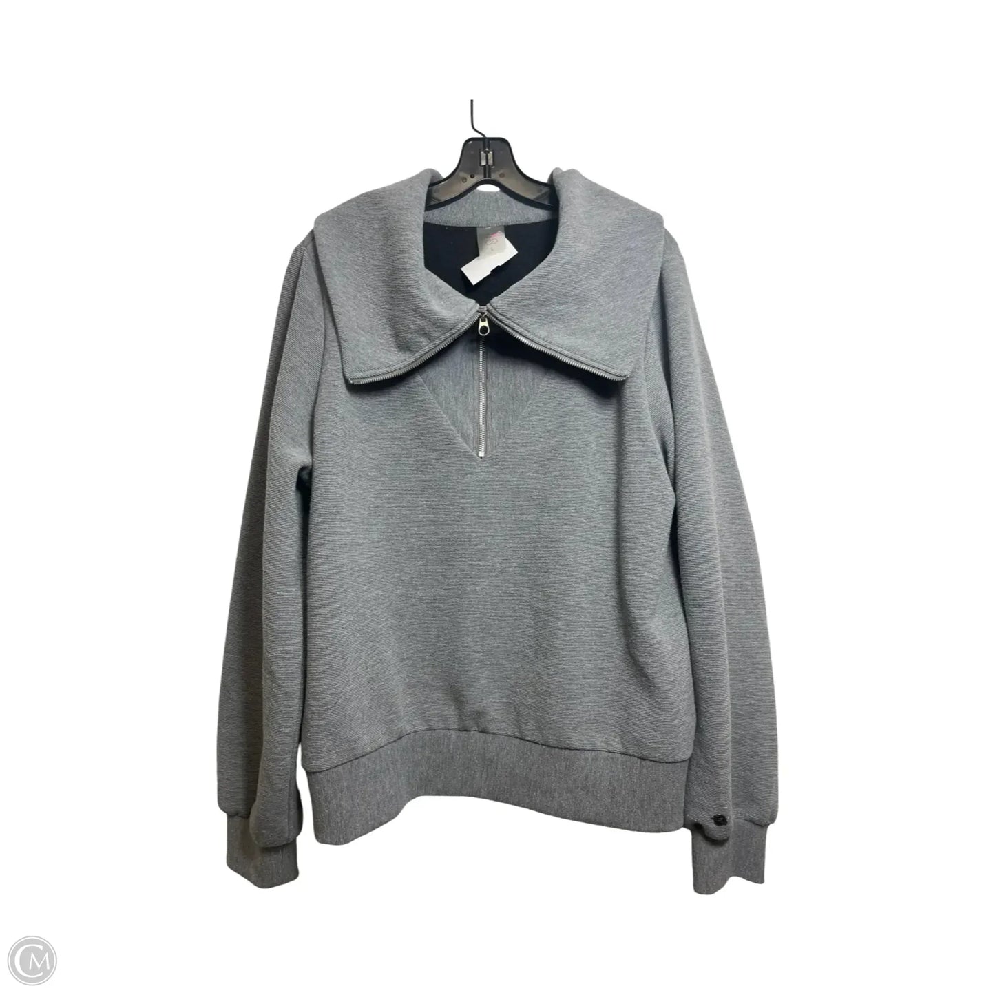 Athletic Top Long Sleeve Collar By Calia In Grey, Size: L