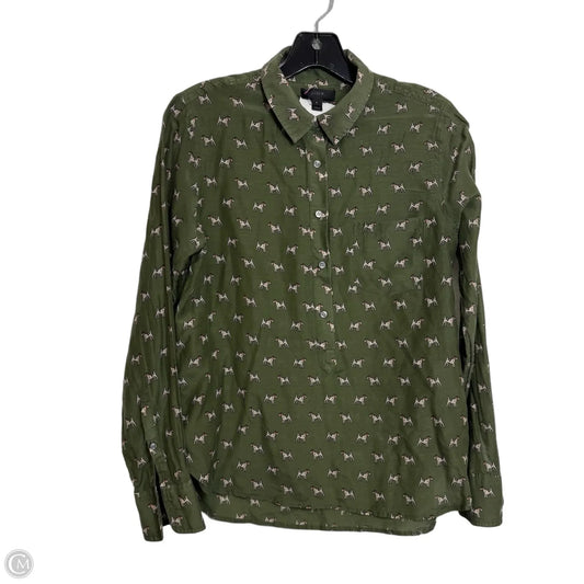 Top Long Sleeve By J. Crew In Green, Size: 6