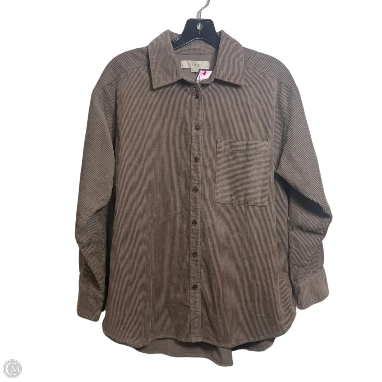 Top Long Sleeve By Loft In Taupe, Size: Mp