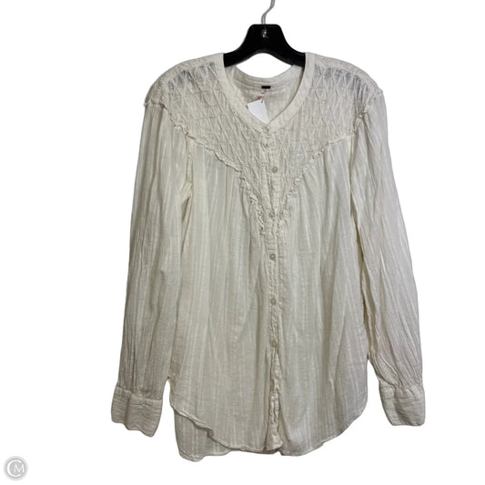 Top Long Sleeve By Free People In Ivory, Size: M