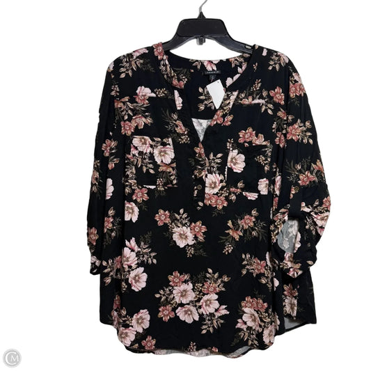 Top 3/4 Sleeve By Torrid In Black, Size: 2x