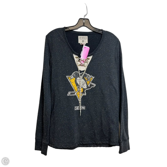 Top Long Sleeve By Nhl In Black, Size: L