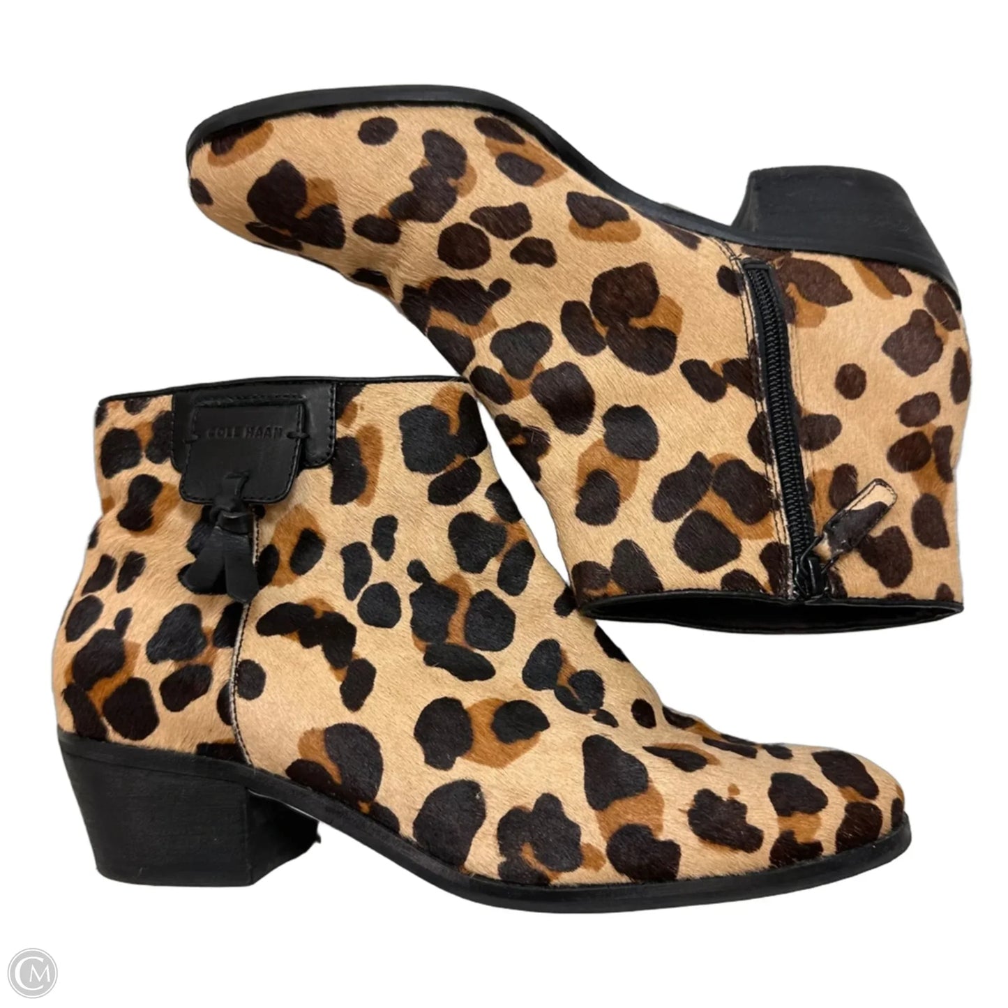 Boots Ankle Heels By Cole-haan In Animal Print, Size: 9.5