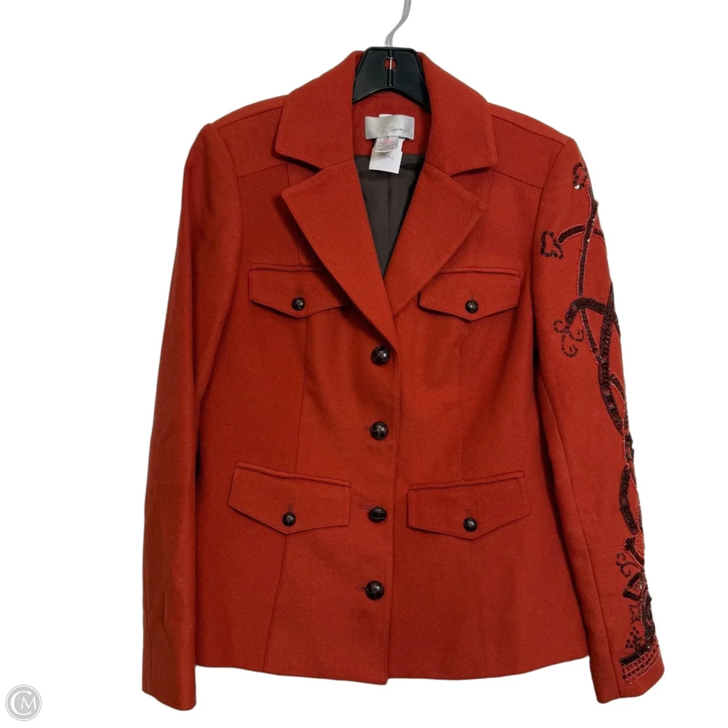 Blazer By Clothes Mentor In Orange, Size: 8
