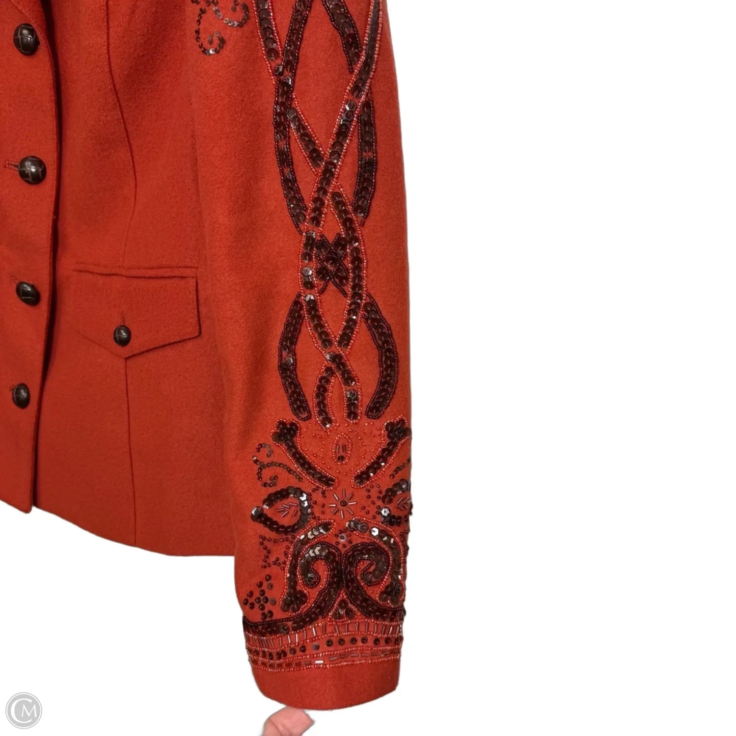 Blazer By Clothes Mentor In Orange, Size: 8