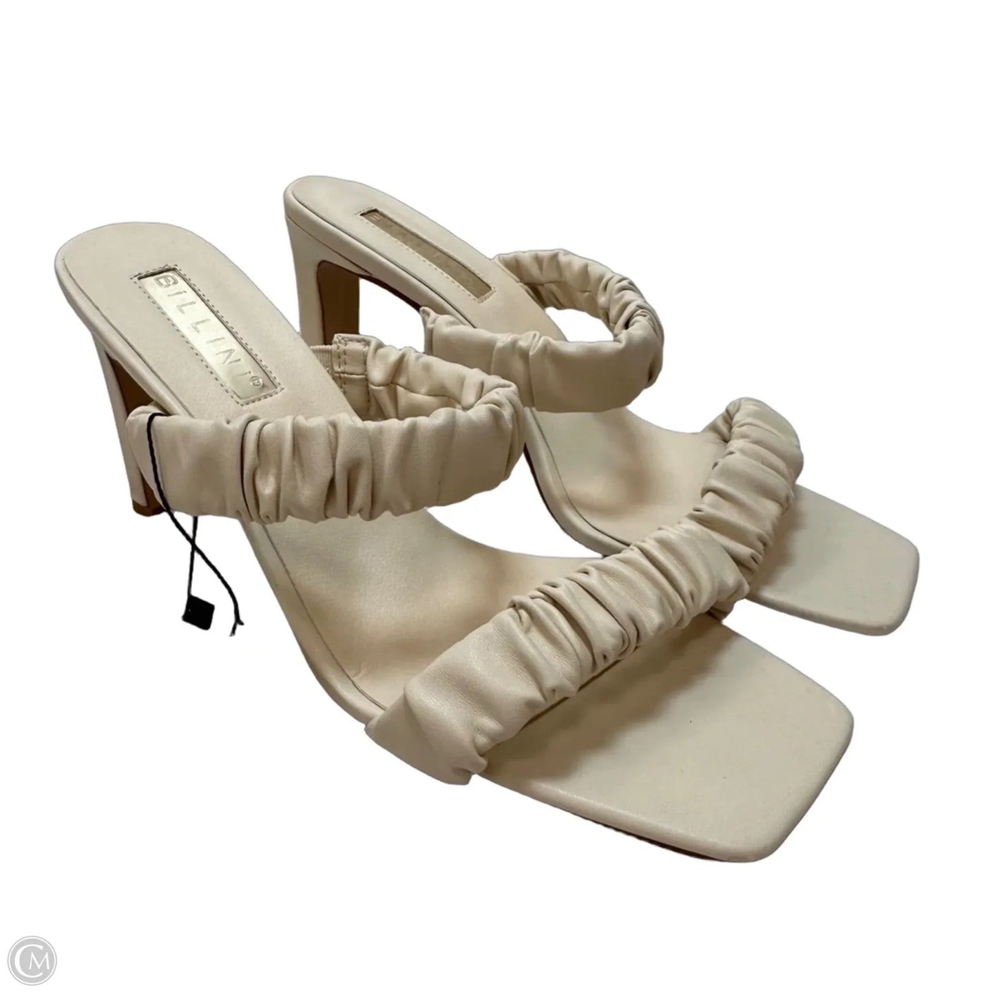 Sandals Heels Block By Clothes Mentor In Cream, Size: 9.5