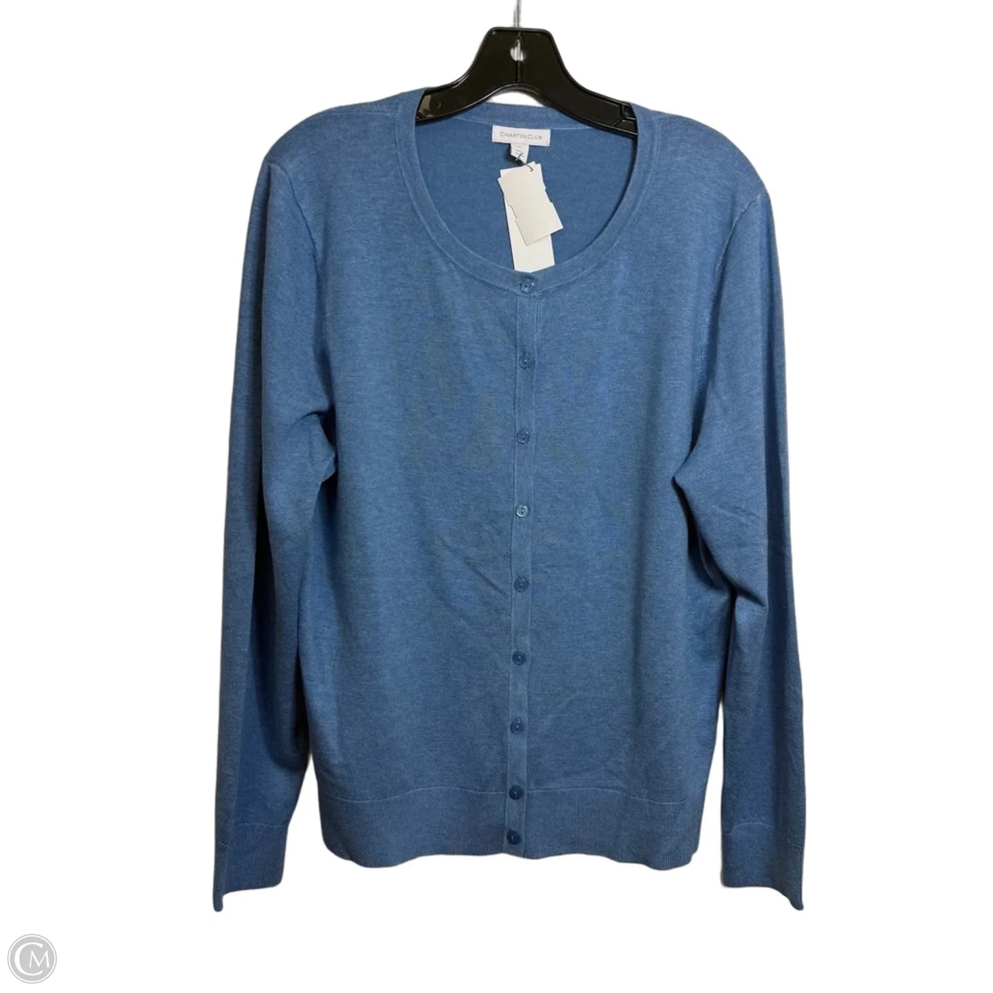 Sweater Cardigan By Charter Club In Blue, Size: Xl