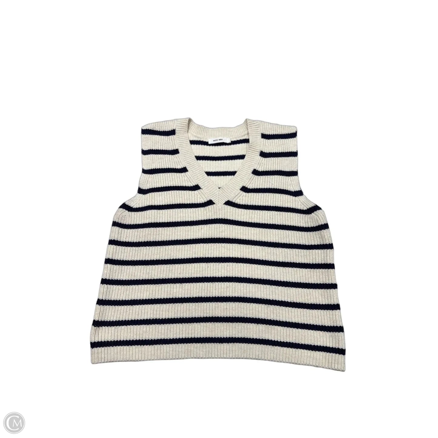 Vest Sweater By Mod Ref In Striped Pattern, Size: L