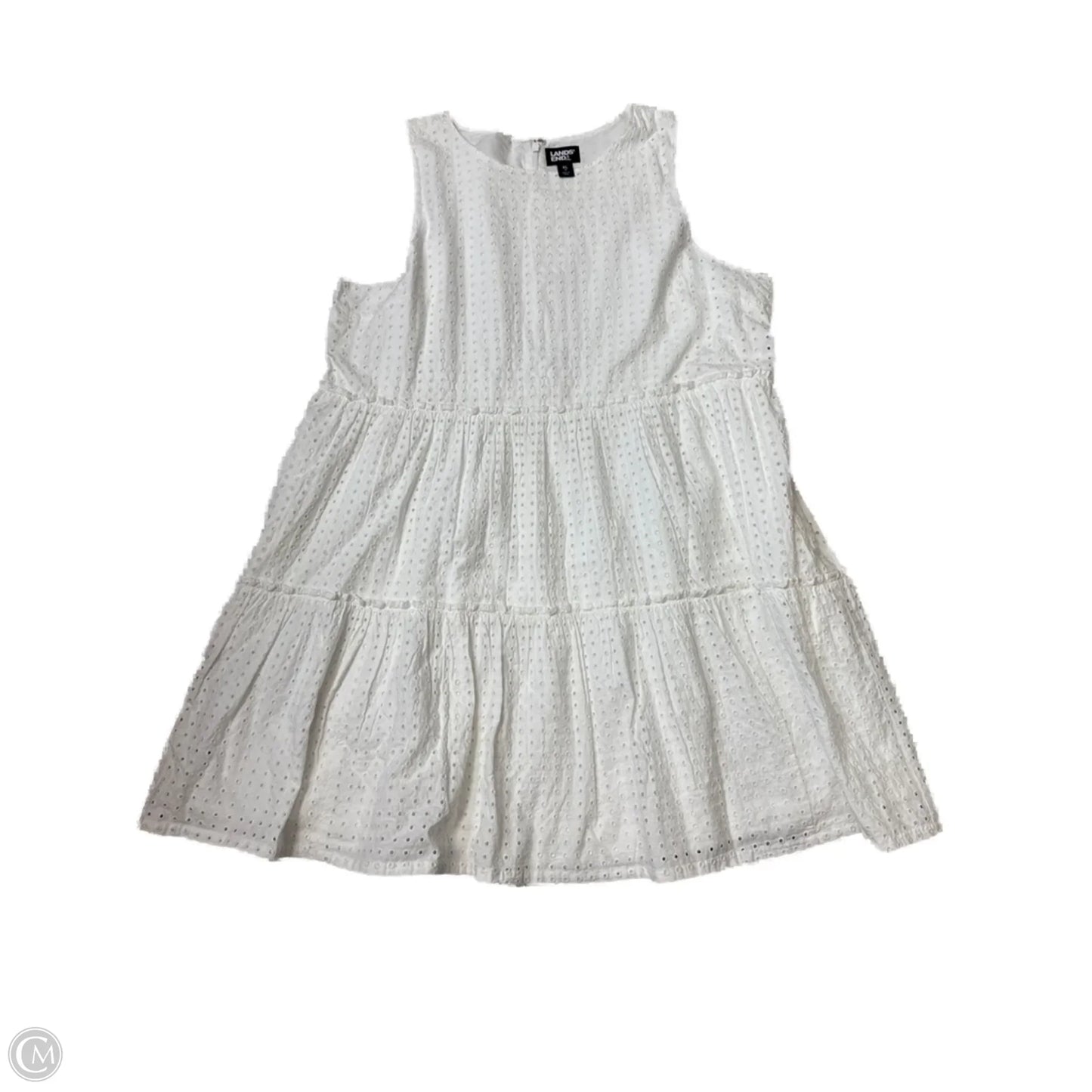 Dress By Lands End In White, Size: Xl