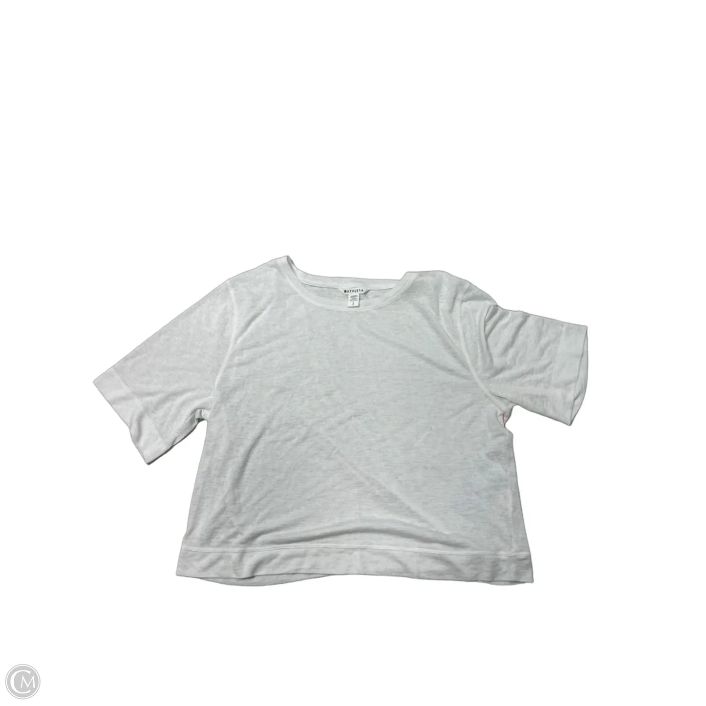 Athletic Top Short Sleeve By Athleta In White, Size: L
