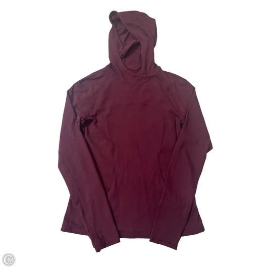 Athletic Top Long Sleeve Hoodie By Lululemon In Maroon, Size: S