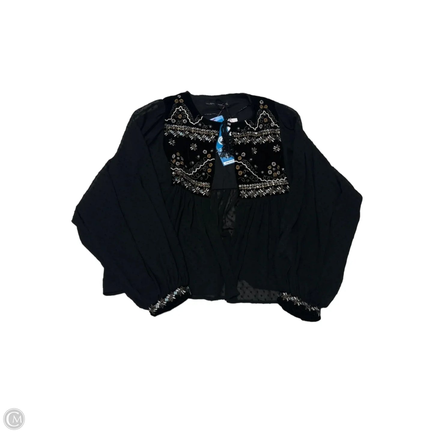 Top Long Sleeve By Zara Women In Black, Size: S