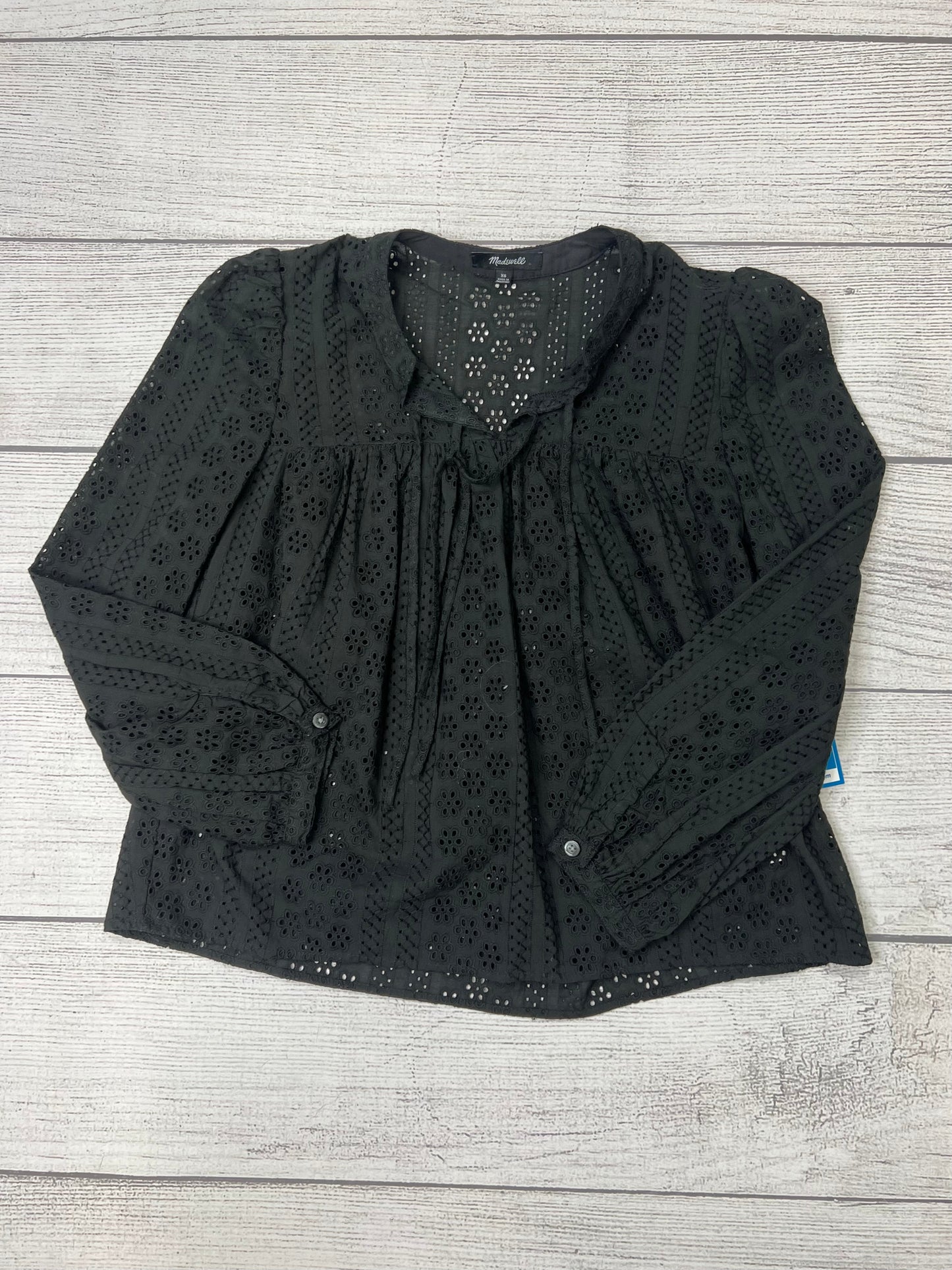 Black Top Long Sleeve Madewell, Size Xs