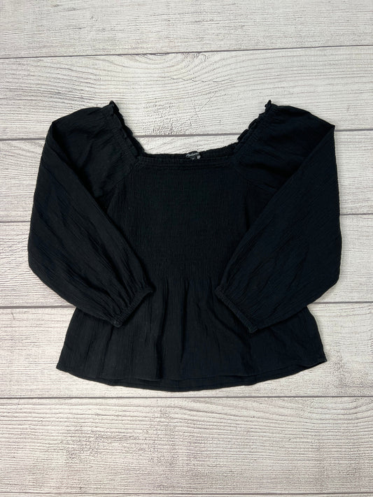 Top Long Sleeve By Madewell In Black, Size: Xxs