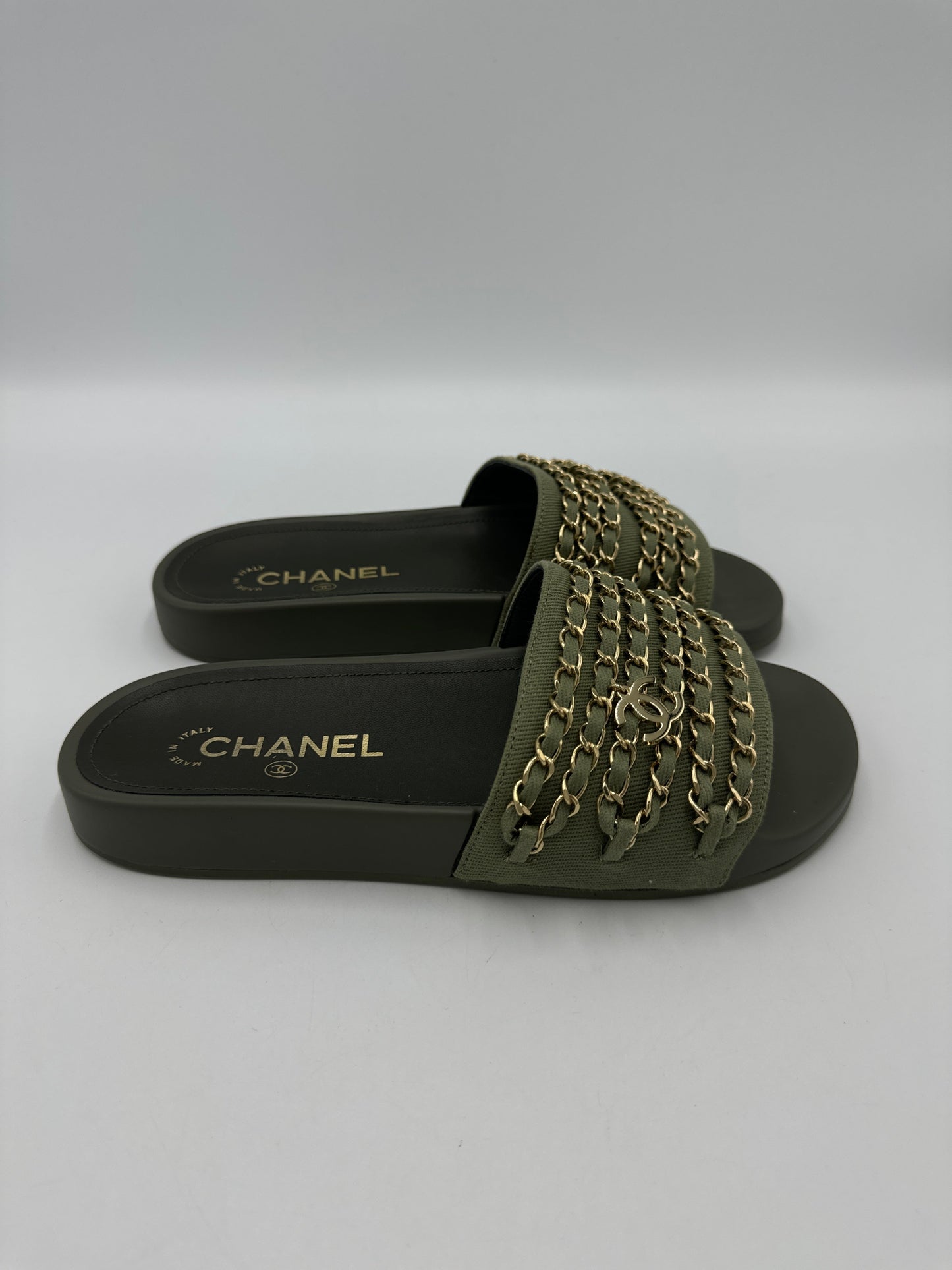 Chanel Tropiconic Luxury Designer Slides / Sandals in Size: 7 (37)