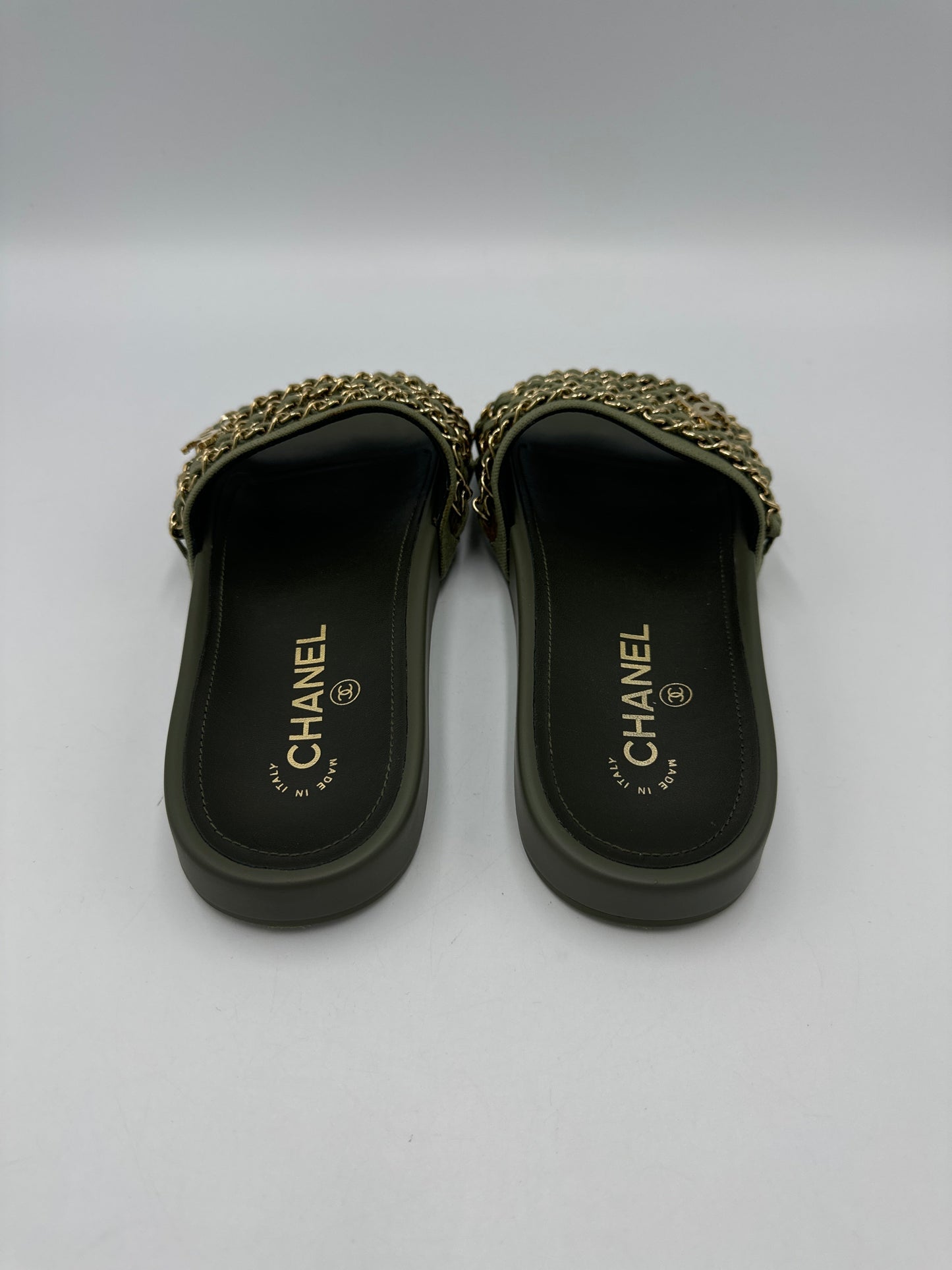 Chanel Tropiconic Luxury Designer Slides / Sandals in Size: 7 (37)